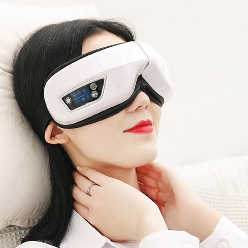 6D Electric încălzit cu aer presiune Masaj cu căldură, vibrații Muzică Bluetooth Massaj inteligent pentru ochi încălziți, masaj adaptiv al templului pentru ochi Relaxați -vă, îmbunătățiți circulația ochilor, reduceți ochii uscați, cercurile întunecate, relaxați tulpina ochilor